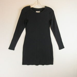 Everlane Ribbed Long Sleeve Dress Size S Washed Black